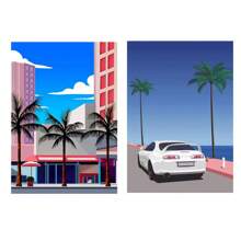 2pcs No Frame Modern Travel Wall Arts Posters Travel To Greece Athens Rhodes Island Wall Art Canvas,Provence Nice France Painting And Japan Beach City Summer Hiroshi Nagai Vaporwave PrintsVintage Posters Fishing Boats Seascape Home Room Decoration Nordic Wall Pictures Living Room Decor Gifts Birthday Graduation