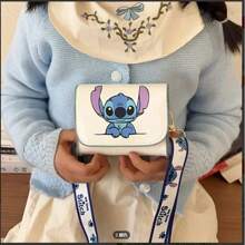 Disney Bolso de hombro de Stitch de Disney 2025, bolso cruzado cuadrado de moda de dibujos animados lindo, versátil para viajes, regalo de vacaciones/cumpleaños