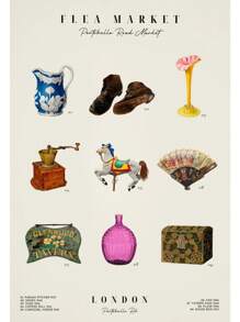 1 件复古跳蚤市场佛罗伦萨旧古董海报印刷装饰帆布画客厅卧室房间墙壁艺术家居装饰无框架 - 彩色 - 查看 20