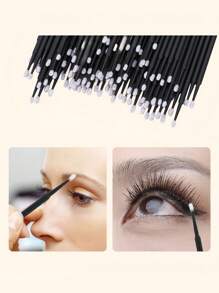 Mini Eyelash Extension Applicator Tool, Designed For Precise Glue Removal, With Mini Brush Head And Mini Cleaning Brush - Black - View 4