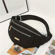 Women's Fashion Grey Nylon Waist Pack - Multi-Functional Outdoor Fanny Pack With Multiple Zippered Compartments, Adjustable Strap, Suitable For Running, Travel And Daily Use, Travel Waist Bag | Stylish Grey Bag | Nylon Construction - Multicolor - View 8