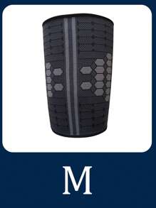 1pc Sports Thigh Compression Sleeve, Cycling, Basketball, Soccer, Elastic Nylon Knit Leg Guard - Black - View 6