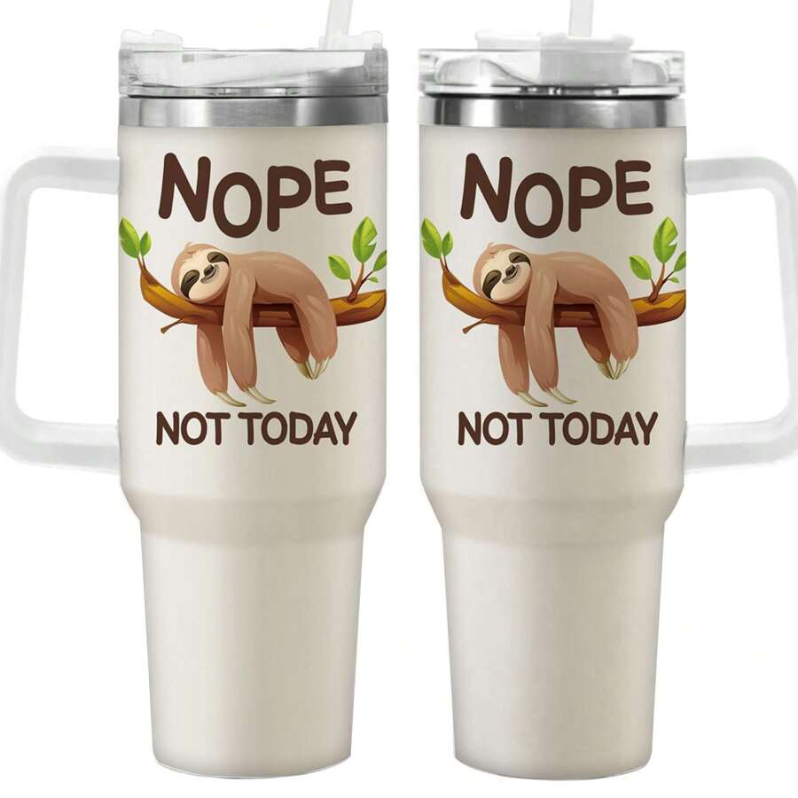 Sloth Gifts - 40oz Tumbler With Lid & Straw, Sloth Themed, Perfect For Birthday, Christmas, Sloth Lovers, Easter Gift Cup - 40oz - 查看 1