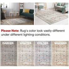 3x5 Rug - Machine Washable Entry Rug With Non-Slip Backing, Ideal For Enteryway, Kitchen, Bathroom, Laundry Room - Vintage, Easy Clean, Durable, Low Pile Rug