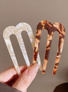 1/2 件装 蓬松发髻 发型制作器 发夹 U 型发夹 发饰 - 彩色 - 查看 8