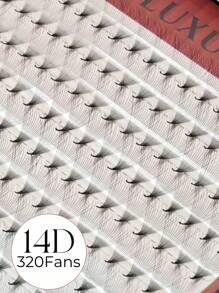 Extensions de cils en éventails pré-faits 10D/12D/14D/16D/18D/20D, 320 éventails, 16 rangées/boîte, base pointue, racine fine et tranchante, épaisseur 0,05 mm, boucle D, longueur 8-15 mm - D - Voir 8