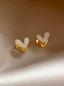 1 par de pendientes de botón elegantes y vintage con incrustaciones de zirconia granate, pendientes versátiles de estilo suave para uso diario de mujeres de lujo