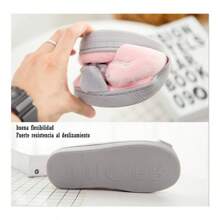 Cute Cat Comfy Slippers + Protective Bag - Grey - View 3