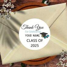 45/90 件可定制毕业贴纸，防水防晒纸质办公桌铭牌标签，用于学校毕业庆祝，个性化感谢贴纸，可作为礼物和派对礼物