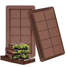 1/2/3pcs Thick Chocolate Bar Silicone Mould, Heat Resistant Non-Stick Chocolate, Candy, Mousse, Cake Decoration Baking Mould, DIY Handmade Soap, Candle, Epoxy Resin Crafts