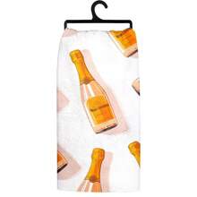 1 set / 2 piezas Toalla de cocina con diseño de botella de champán, toalla para platos, adecuada para comedor, cocina, baño, decoración diaria, decoración del hogar, regalos para mayores, amigos. Regalos para mayores y amigos.