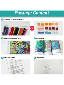 JOZYSH 1 Stück, 40x40 cm/15,7x15,7 Zoll Kreuzstich-Set, Regenschirm Katzen Muster, Wohnzimmer/Schlafzimmer Wanddekoration Handarbeit DIY Kreuzstich Set, Heimdekoration Kunsthandwerk Geschenk, beinhaltet bedrucktes Muster, Stoff, Fäden, Nadel und Anleitung