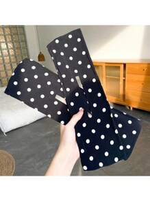 1 件女士波尔卡圆点发髻制作器，松垮卷发夹，休闲凌乱发髻发型配件发型设计工具 - 黑與白 - 查看 5