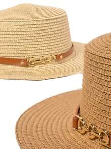 Straw Sun Protection Classic Panama Hat For Women Outdoor Travel Spring And Summer - A - View 5