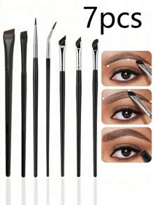 Set de 7 brochas de maquillaje de ojos, que incluye brocha angular para delineador de ojos, brocha punta para delineador de ojos y brocha para cejas, ideal para cejas, delineador y sombra de ojos para crear un maquillaje de ojos encantador
