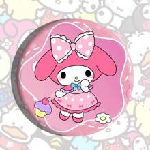 Sanrio 1 pièce Insigne à bulles des personnages Sanrio, broche dessin animé en alliage d'étain de 5,8 cm, accessoire