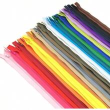 70/100pcs Mixed Size 20cm/7.87in Nylon Coil Zipper Bulk With Zipper Presser Foot For Sewing Craft(25 Color Zippers)