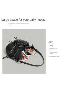 新款时尚复古大容量手提包甜美酷女孩机车包单肩斜挎包上班通勤小众设计高端多组件拉链纯色