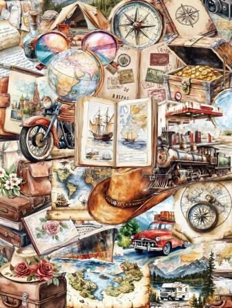 50 peças adesivos de viagem retrô material PET decorativo manual laptop capa de celular bagagem skate capacete adesivos, material escolar, volta às aulas