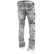 Men's Creative Fringe Decoration Slim Fit Jeans, Men's Casual Stretch Street Style Hip-Hop Skateboard Rap Jeans For All Seasons - 銀色 - 查看 6