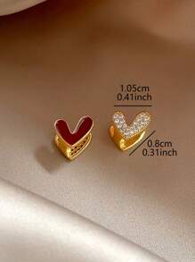 1 par de pendientes de botón elegantes y vintage con incrustaciones de zirconia granate, pendientes versátiles de estilo suave para uso diario de mujeres de lujo