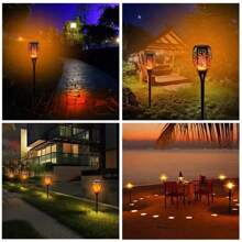 78cm 1 LAMPADA SOLARE 96 LED TORCIA FIAMMA EFFETTO FUOCO 350lm, Lampade da proiezione per paesaggio, luci solari per giardino esterno, torce solari, torce da giardino con effetto fiamma realistico, IP65 impermeabile, adatte per esterni, cortili, giardini, illuminazione del prato, luci LED calde fiamme tremolanti impermeabili luci torcia solare ornamenti da giardino illuminazione del paesaggio accensione/spegnimento automatico per vialetto cortile patio decorazione.