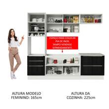 Madesa Gabinete Cocina Integral Completa 260cm Lux Bl/n 01 - Blanco y Negro - Ver 5