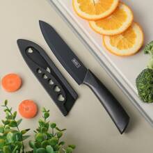 Stainless Steel Black Blade Sharp Chef Knife [Includes Knife Sheath], Home Kitchen Professional Cooking Knife For Meat, Vegetables, Fruit Cutting