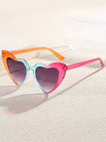 1 pieza Gafas decorativas con forma de corazón y de colores, de estilo europeo y americano para niña