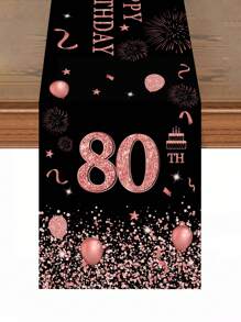 1件装生日快乐一次性桌布，玫瑰金，适用于30/40/60/70/80/21/50岁生日，生日派对桌布，厨房餐厅节日派对装饰，家居装饰，餐桌装饰 - 玫瑰金 - 查看 11
