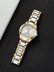 1 件女士优雅奢华简约数字刻度小表盘石英腕表配钢带（不含表盒） - 白色 - 查看 5