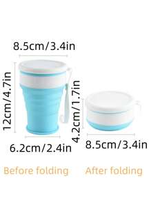 2pcs/1pc Foldable Silicone Water Cup, Portable Outdoor Travel Folding Cup, Student Coffee Mug, Plastic Cup, Collapsible & Carry-On, Suitable For Travel, School, Party, Guest Reception - Multicolor - View 5