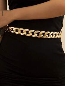 1pc Women's Minimalist Thick Chain Waist Chain, Punk/Hip Hop Style For Daily, Casual Wear, Sexy Party Festival Gift