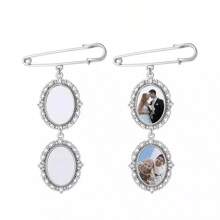 1pc Customizable Zinc Alloy Photo Clip Pendant With Wings Charm, Lace Oval Frame Blank Photo Pendant Suitable For Wedding, Wedding Party And Special Occasions Dress Accessories Pin For Clothes Bag Charm School Office Accessories Shirts Jacket Jewelry Halloween Clothes Pin Funny Cute Teacher Gifts Halloween Accessories Teachers Day00 Costume Accessories Bag Charms Christmas