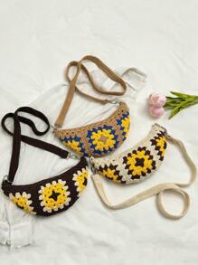 2025 Spring/Summer New Arrival Woven Dumpling Shape Mini Crossbody Shoulder Bag - Multicolor - View 3