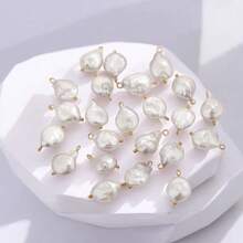 1 Pieza Colgante de acero inoxidable de tamaño aleatorio con perla de agua dulce natural rosa de moda para hacer collares, aretes y otros accesorios de joyería para uso diario