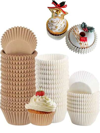 200/500/1000 Peças Formas para Cupcake, Formas para Muffin, Formas para Cupcake para Assar, Copinhos para Mini Bolos, Próprio para Embrulho de Bolos, Aniversário, Casamento, Páscoa, Cozinha de Assar