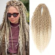 Extensiones de peluca de rastas 2 en 1 de 24 pulgadas, Set de 10 piezas de extensiones de rastas rectas y rizadas hechas a mano, estilo hippie para mujer