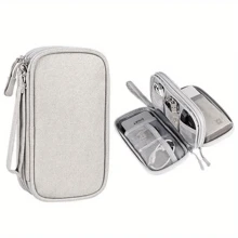 1pc Handheld Data Cable Organizer Bag, Earphones, Charger, Power Cord, Power Bank, Digital Accessories, Travel Earphone Case