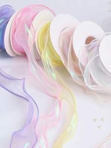 4.0cm/1 Roll About 10 Meters, Colorful Fishtail Yarn Ribbon Ribbon Ribbon Flower Packaging Ribbon Diy Packaging With Colorful Lace Ribbon, Gift Decoration Ribbon, Bag Flower Ribbon, Mother's Day Flower Decoration/Festive Atmosphere Decoration Ribbon, Life Decoration Ribbon, Party Decoration Ribbon