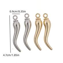5pcs/10pcs Classic Fashion Gold & Silver Chili Pepper Pendants In 3 Sizes, Suitable For Jewelry Making, DIY Necklace, Keychain, Bag Charm, Earrings, Anklets, Craft Supplies - Gold and Silver Mixed Color - View 13