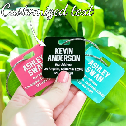 Etiqueta personalizada para equipaje, etiquetas de identificación personalizadas para bolsas y maletas, regalos de viaje modernos para vacaciones, boda, etiqueta personalizada con nombre y número