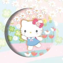 Sanrio 1 pièce Insigne à bulles des personnages Sanrio, broche dessin animé en alliage d'étain de 5,8 cm, accessoire