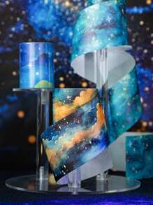 1 Roll Starry Sky Washi Tape, Dreamland Series Decoration Sticker For Scrapbooking/Notebook/Planner/Journal/Cup/Calendar, Creative DIY Collage & Decor Material Back To School - Multicolor - View 10