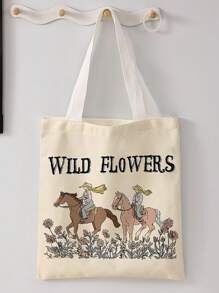 Animal Pattern Double-Sided Printed Shoulder Handbag Printed Handbag Casual Travel Beach Bag Large Capacity Reusable Shoulder Shopping Bag Women's Casual Shoulder Bag Handbag Large Capacity Canvas Beach Bag Handbag Shopping Bag Printed Women's Grocery Shoulder Bag