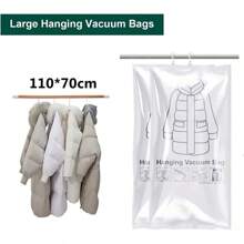 Hanging Vacuum Storage Bags No Need Pump Saver Vacuum Seal With Hanger Space Saving Clear Seal Wardrobe Compressed Bag