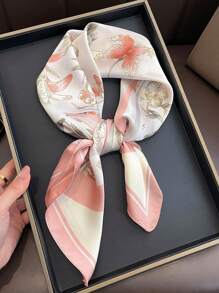 Pañuelo cuadrado de satén, accesorio para el cabello, envoltura para la cabeza, estética linda decoración para mujeres y niñas