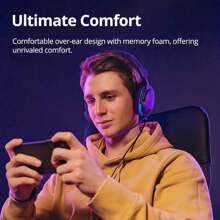 Tronsmart Sounfii G10 Gaming Headphones, Almighty Audio Gaming Headset, 40mm Drivers, Omni Mic, Volume Wheel, Durable Aluminum Frame, Wide Compatibility - Màu xanh lam - Xem 7