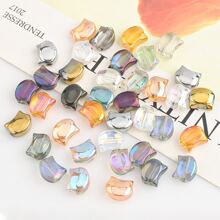 30 piezas de cuentas de cristal de vidrio electrochapado con forma de cabeza de gato de 8*10mm, cuentas espaciadoras para hacer pulseras, collares, cadenas de teléfono, decoración para ropa y zapatos