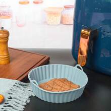 1pc Air Fryer Silicone Baking Mat, Non-Stick Reusable Round Baking Tray For Home, Easy To Clean